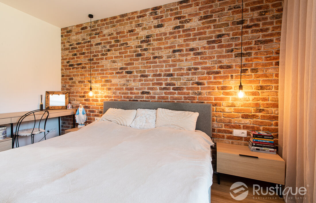 Tehlový obklad Red kasteel antiek v interiéri od Rustique.sk